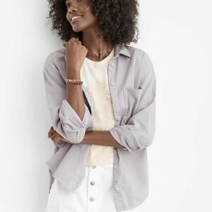 Aerie Anytime Fave Oversized Cotton Lavender Violet Purple Shirt Women's‎ Size M